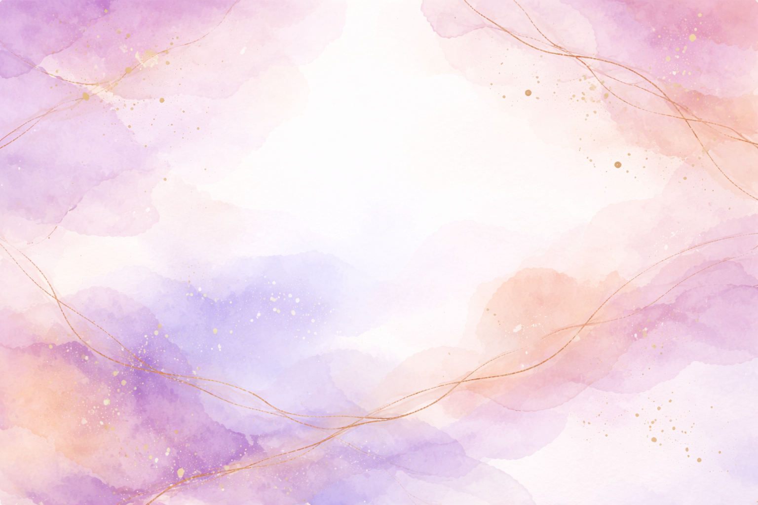 Ink Wash No. 2 — lavender and pink watercolor with gold veins background